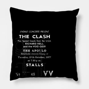 The Clash 25th October 1977 Get Out of Control UK Tour with support From Richard Hell & The Void-oids Ticket Repro Pillow