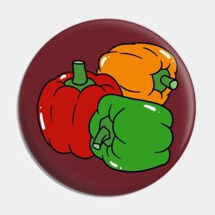 Red Green and Orange Bell Peppers Pin