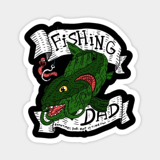 fishing dad. gift for fathers. fishing artwork by JJadx. Magnet