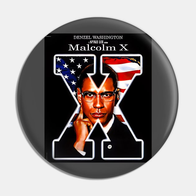 Malcom X - Denzel Washington Variant Pin by M.I.M.P.