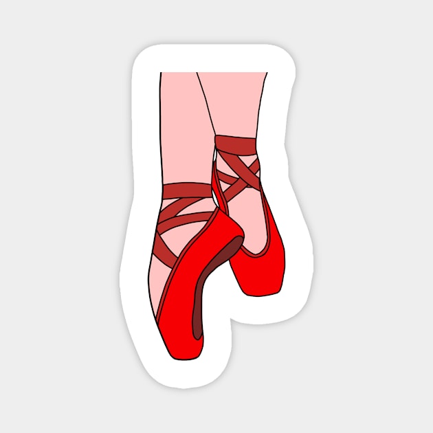 Red pointe shoes Magnet by CalliesArt