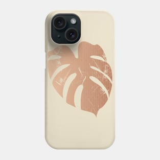 Monstera Leaf with boho pattern Phone Case