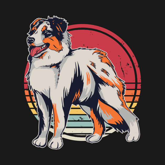 Australian Shepherd Dog Retro Vintage by Visual Vibes