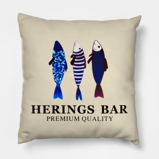 Fresh Fish Meal with Chips, Herings Bar. Pillow