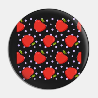 Red Apples and Blue Polka Dots Pin