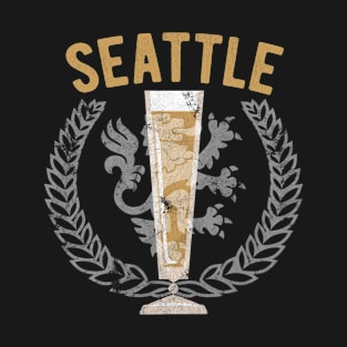 Seattle Craft Beer Lovers Gift Glass of Frosty Pilsner T-Shirt