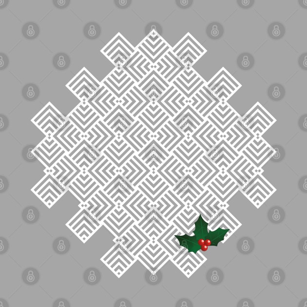 Christmas holly square pattern by TeeCQ