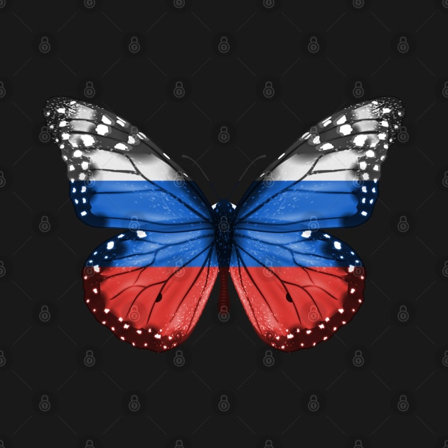 Russian Flag  Butterfly - Gift for Russian From Russia by Country Flags