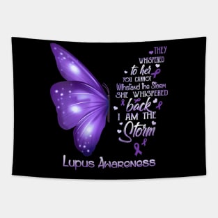 Womens the storm Lupus Awareness Butterfly Tapestry