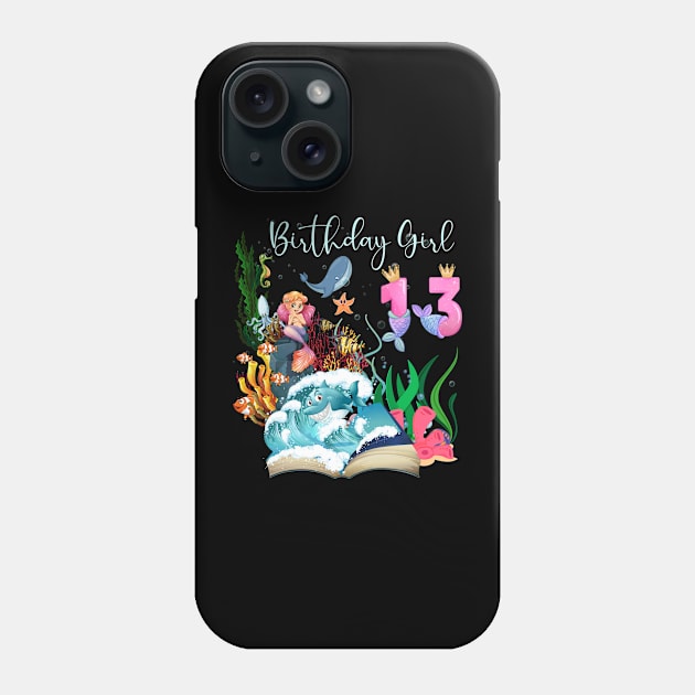 Cute Mermaid 13th Birthday Girl Phone Case by Kokomo