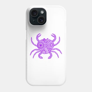 Mandala Crab (purple and white) Phone Case