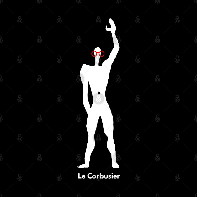 Le Modulor with Corbusier´s glasses illustration by SLGA Designs