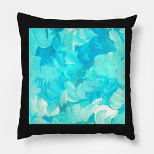 Bold light blue brushstrokes Pillow