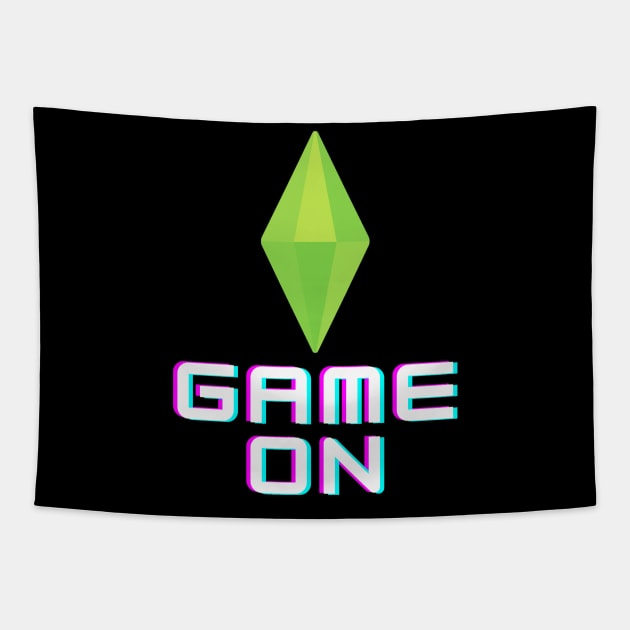 Game On (Sims Edition) Tapestry by Jay Bird The Nerd