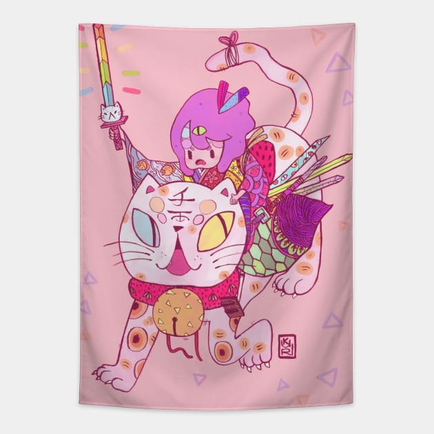 Maneki Neko Tapestry by kurilord