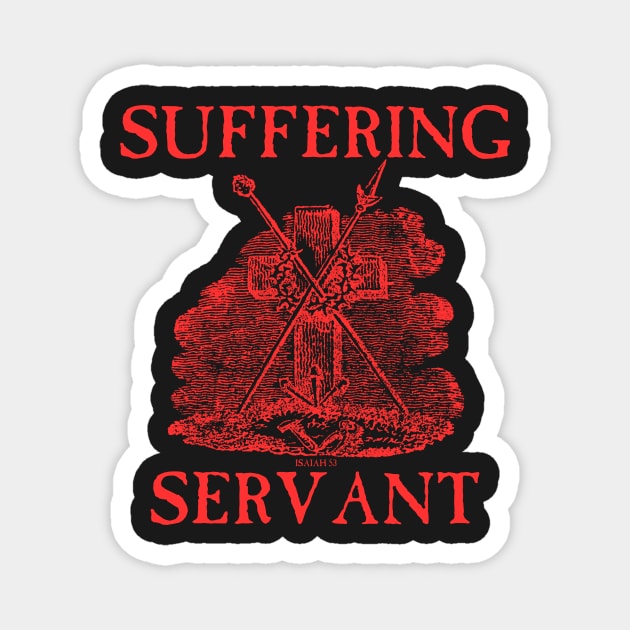 Suffering Servant Cross Metal Hardcore Punk Magnet by thecamphillips