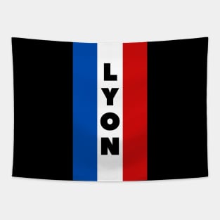 Lyon City in French Flag Vertical Tapestry