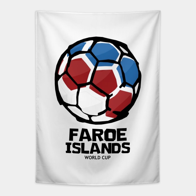 Faroe Islands Football Country Flag Tapestry by KewaleeTee