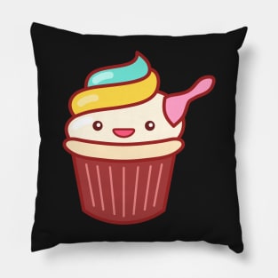 Cupcake Ice Cream Emoji Minimal Pillow