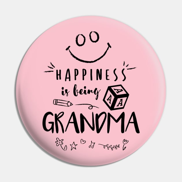 Happiness is being a Grandma Pin by Wintrly