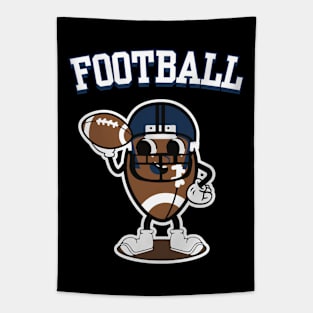 Retro American Football Mascot Tapestry