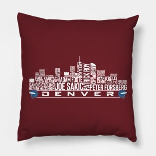 Colorado Hockey Team All Time Legends, Denver City Skyline Pillow