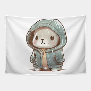 Cartoon Seal Wearing Hoodie Tapestry