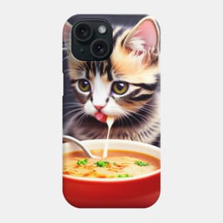 Baby Cat & Soup Phone Case