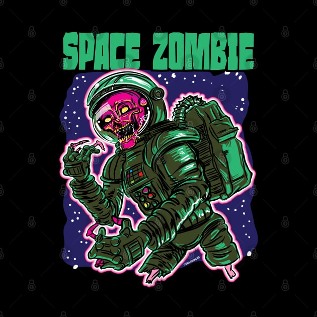 Space Zombie Astronaut Skeleton by eShirtLabs