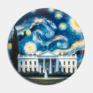 White House Washington D.C.  Starry Night - Beautiful Iconic Places Pin