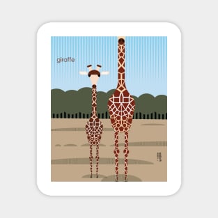 Minimal Zoo Art Series | A to Z  | Giraffe Magnet