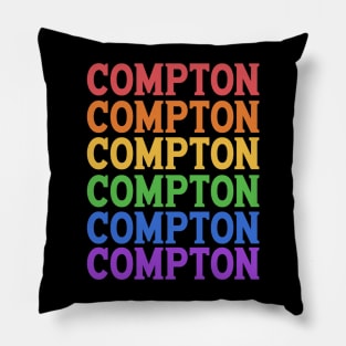 COMPTON RAINBOW TYPOGRAPHY Pillow