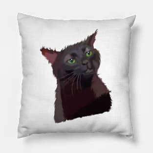 Bored funny meme black cat Pillow