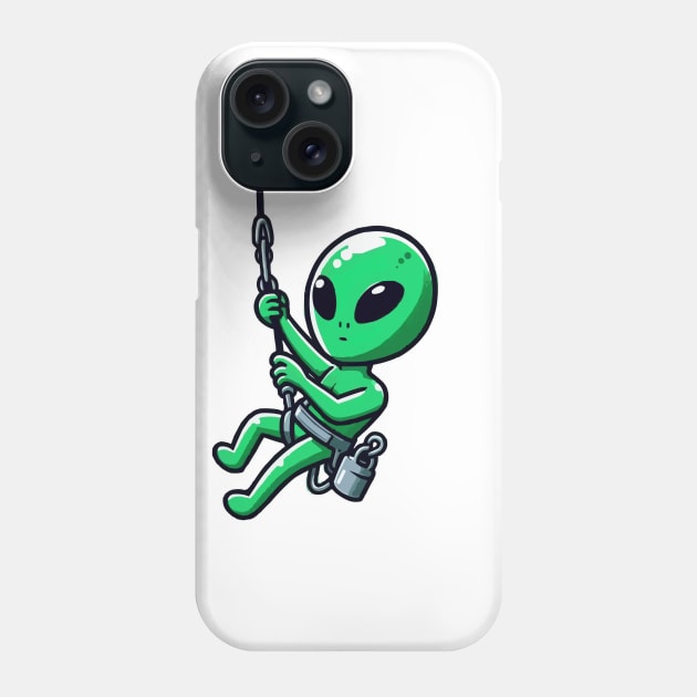 Funny alien Abseiling Phone Case by fikriamrullah