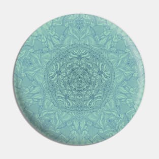 Mint Floral Mandala Pin