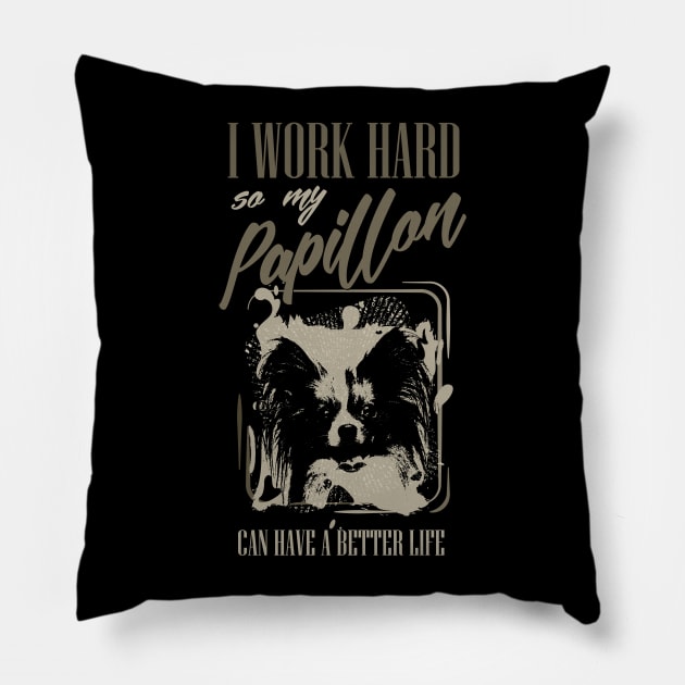 Papillon -Continental Toy Spaniel Pillow by Nartissima