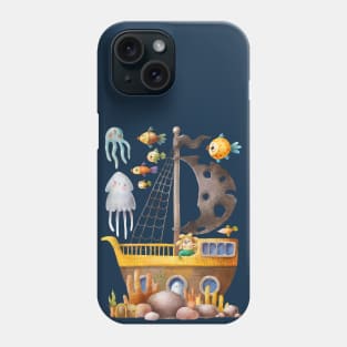 Sunken pirate ship Phone Case