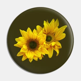 Sunflower Couple Arm in Arm Pin