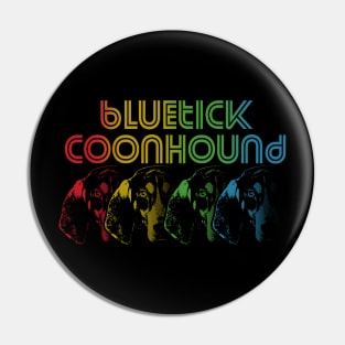 Cool Retro Groovy Bluetick Coonhound Dog Pin