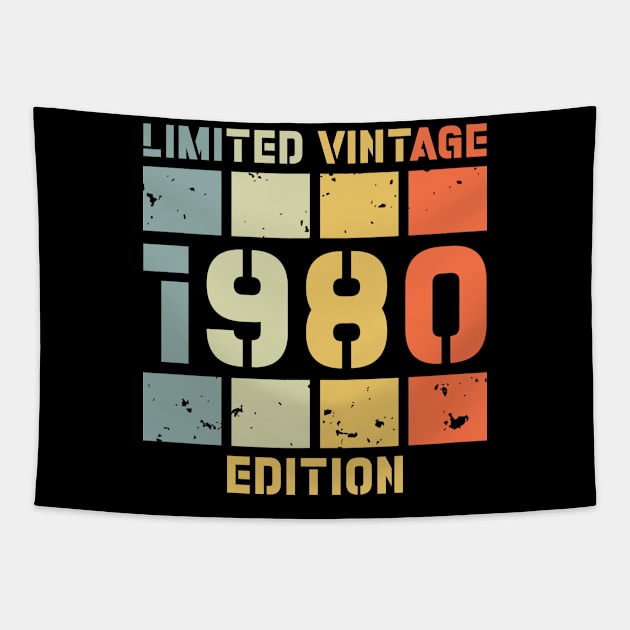 Vintage 1980 Tapestry by CardRingDesign