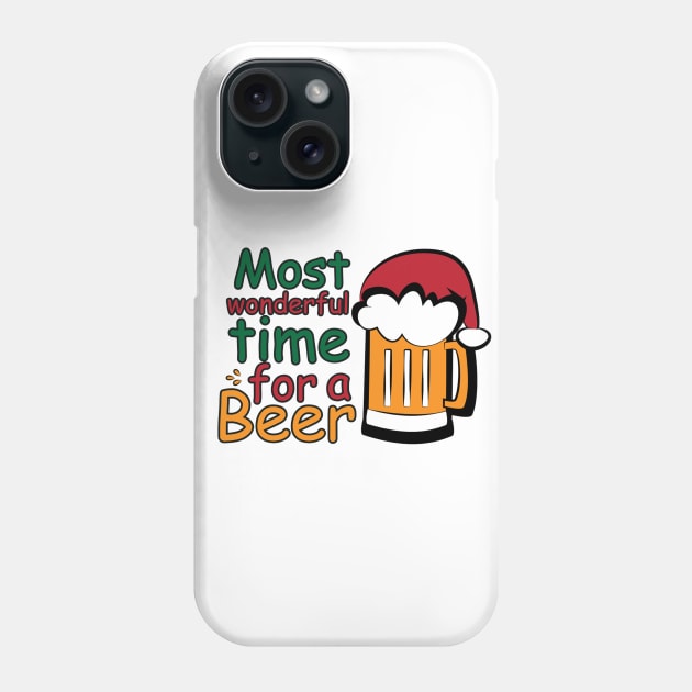 It's The Most Wonderful Time Santa Claus Beer T-shirt, Funny Christmas Gift Top Phone Case by PRINT-LAND