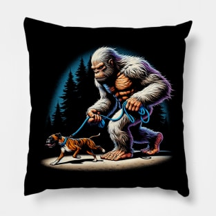 Heartfelt Bigfoot Walking Dog for Boxer Dog Enthusiasts Pillow