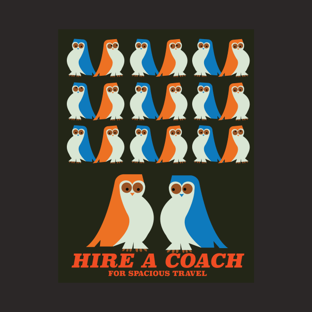 Hire a coach vintage travel poster by nickemporium1