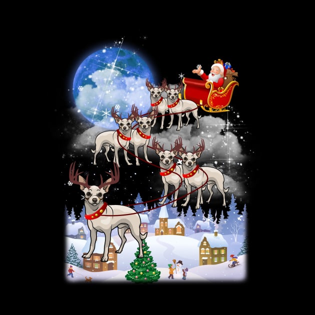 Santa Clause Drives Chihuahua Reindeer Sleigh by TeeAbe