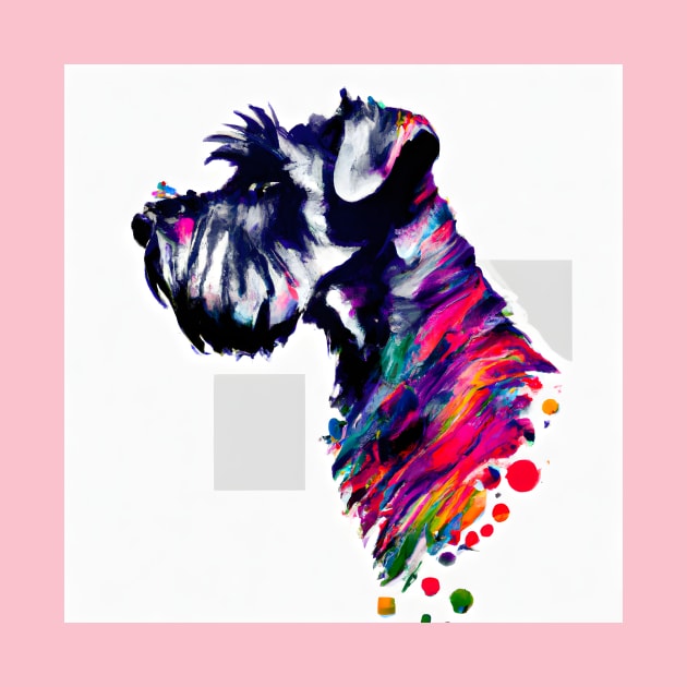 Schnauzer Watercolor Paiting Stencil Artwork by Furrban