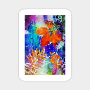 Botanical abstract autumn leaves Magnet