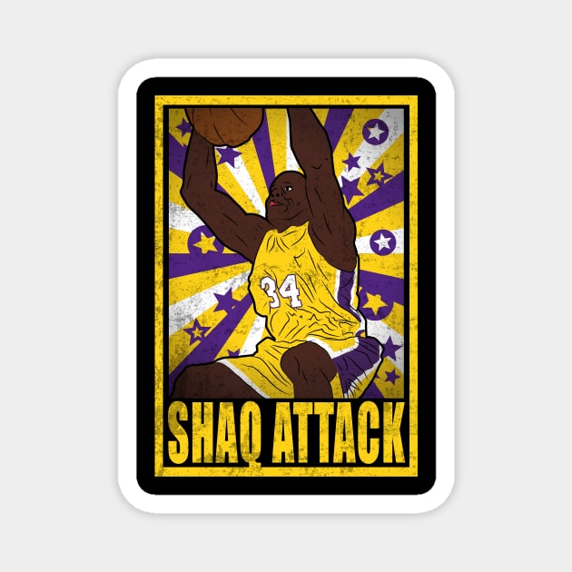 O'Neal Basketball Shaq Attack Los Angeles 34 Legend Magnet by TEEWEB