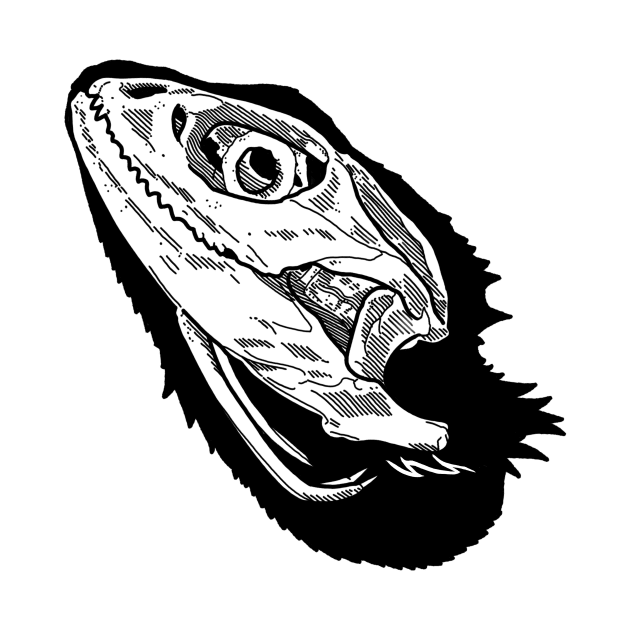 Beardie Skull by Art by the Lizard Lady