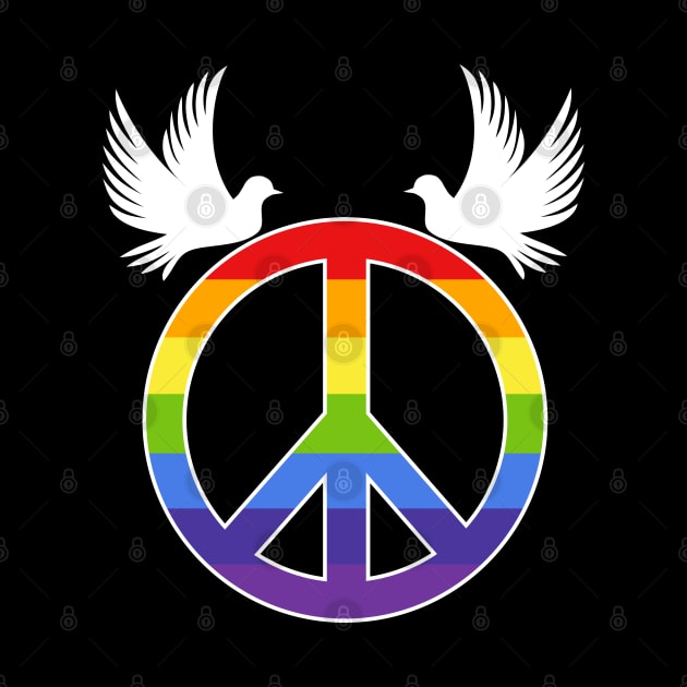 White Dove Rainbow Peace Symbol by Wareham Spirals