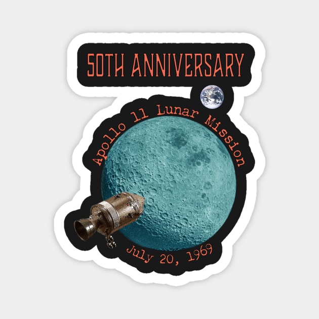 Apollo 11 Lunar Landing 50th Anniversary of First Man on the Moon Magnet by StephJChild